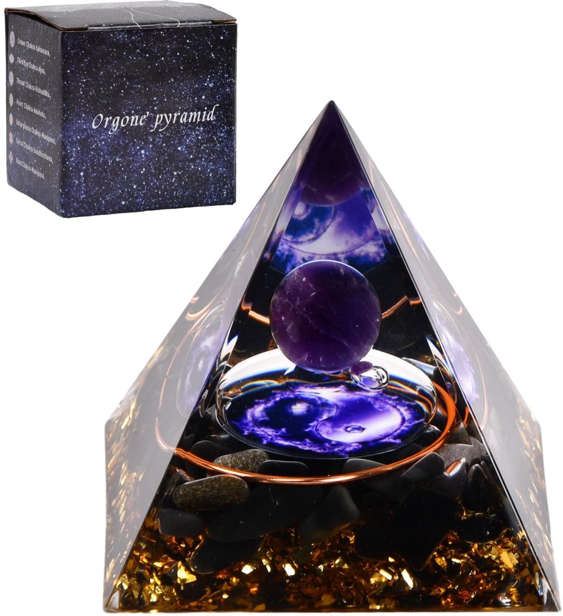 Solidchoice - Amethist Crystal Piramide voor Chakra Healing en Meditatie