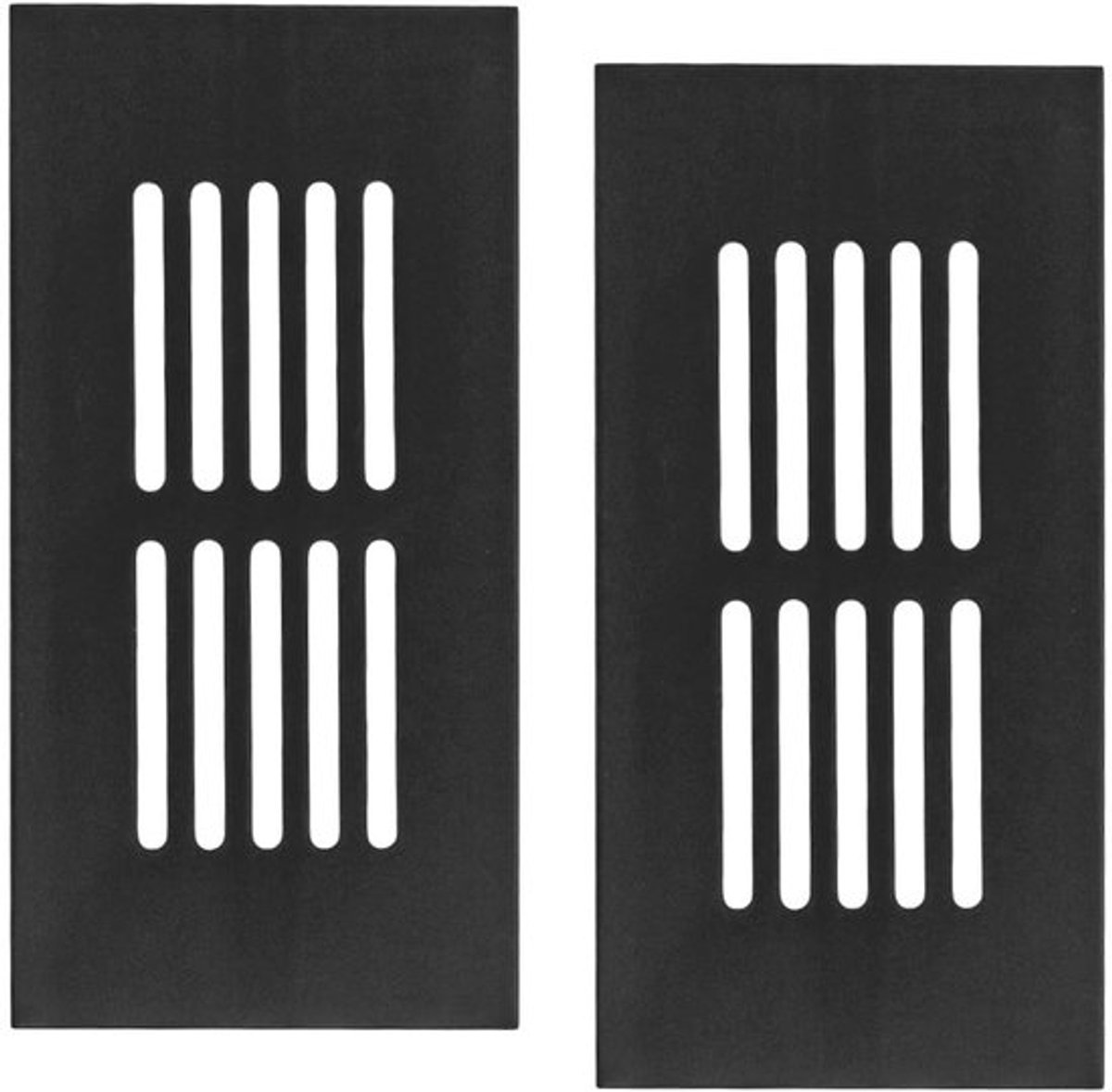2 stuks zwarte ventilatieroosterafdekkingen voor kast, koelkast, ventilatierooster, wandventilatierooster 50x100mm