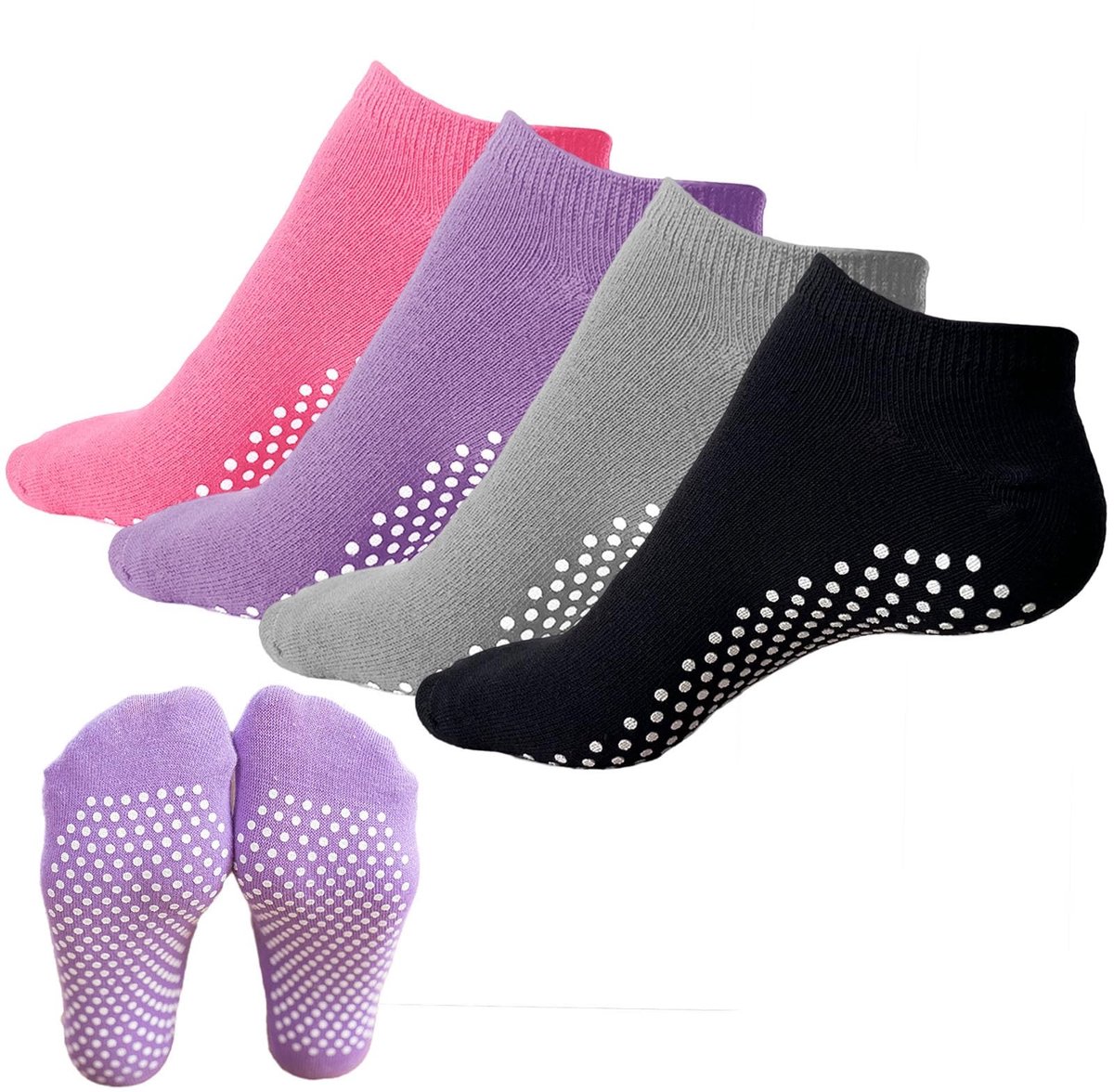 Solidchoice - Non-Slip Yoga Sok voor Volwassenen, 4 Paar