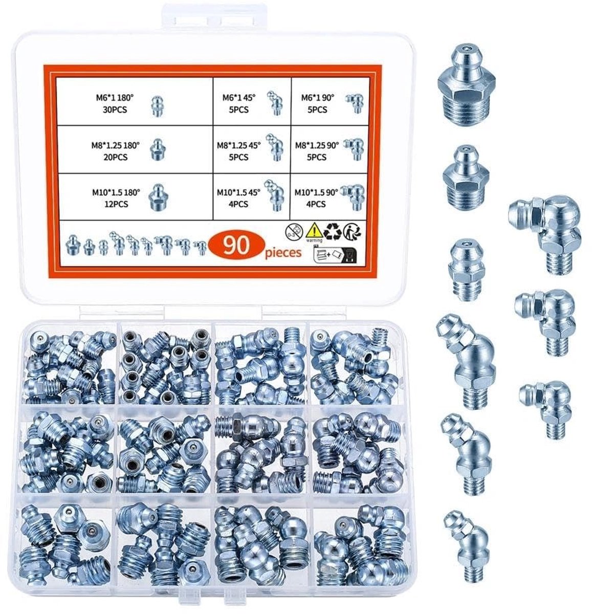 Solidchoice - Set van 90 Stuks Smeernippels voor Vetpers