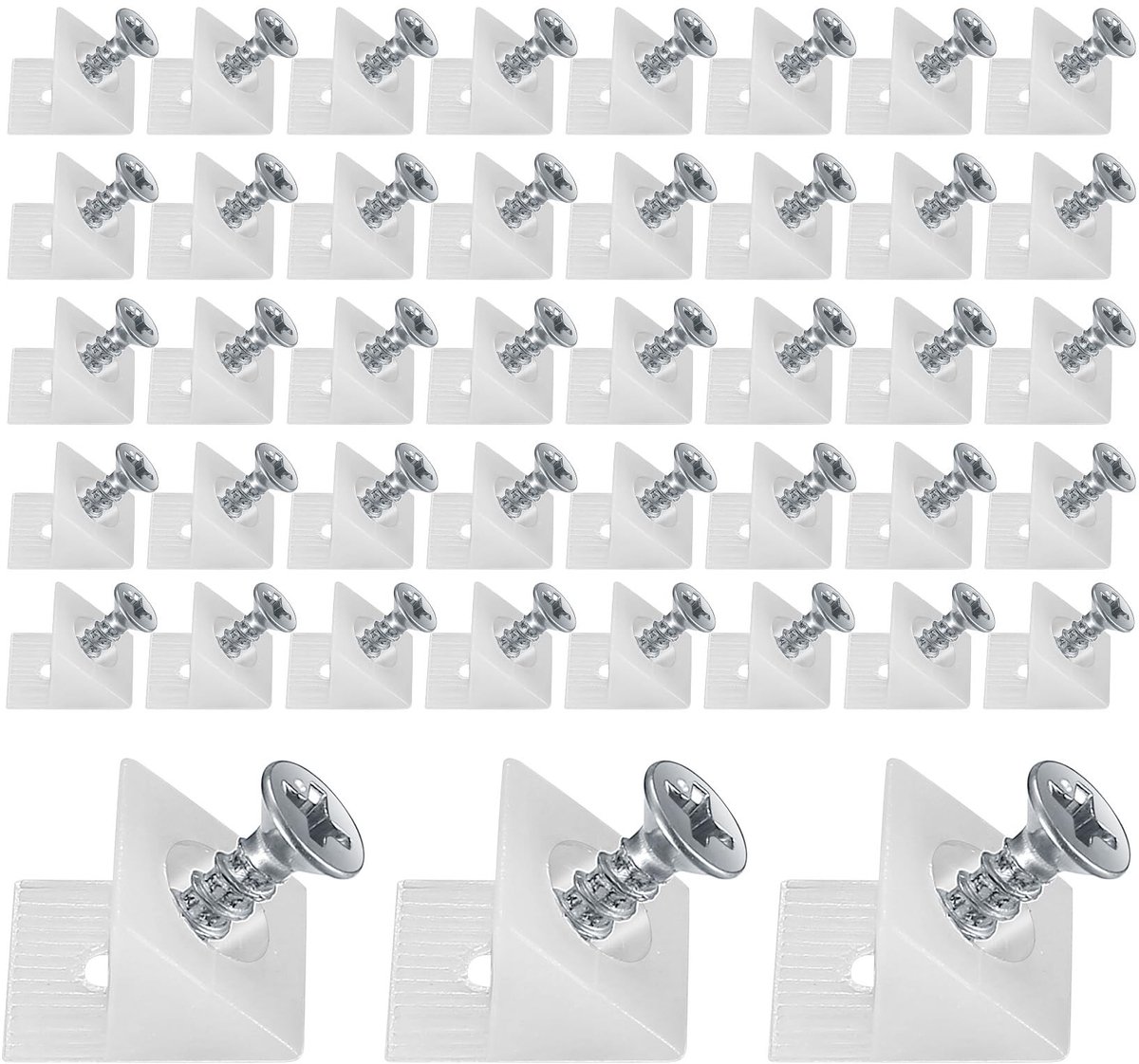 Solidchoice - 50 Stuks Achterwandbeugels met Schroeven voor Meubelondersteuning
