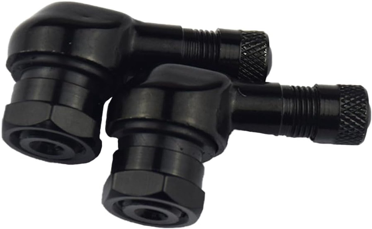Hoekventielen motorfiets 90 graden - zwart aluminium - universele tubeless ventieladapter - eenvoudige toegang - ShopVlot
