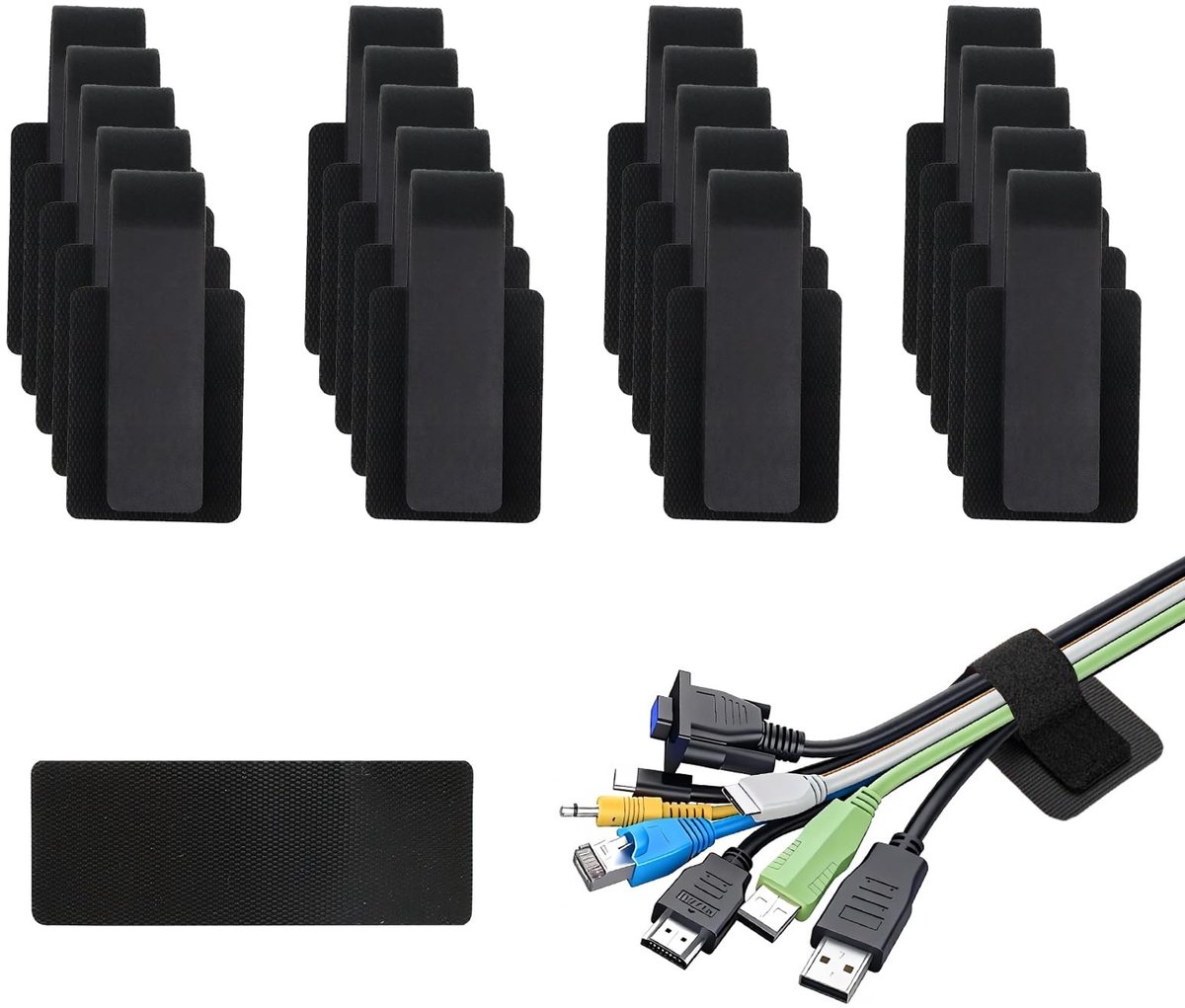 Solidchoice - Set van 20 Herbruikbare Kabel Organizers voor Desk Management