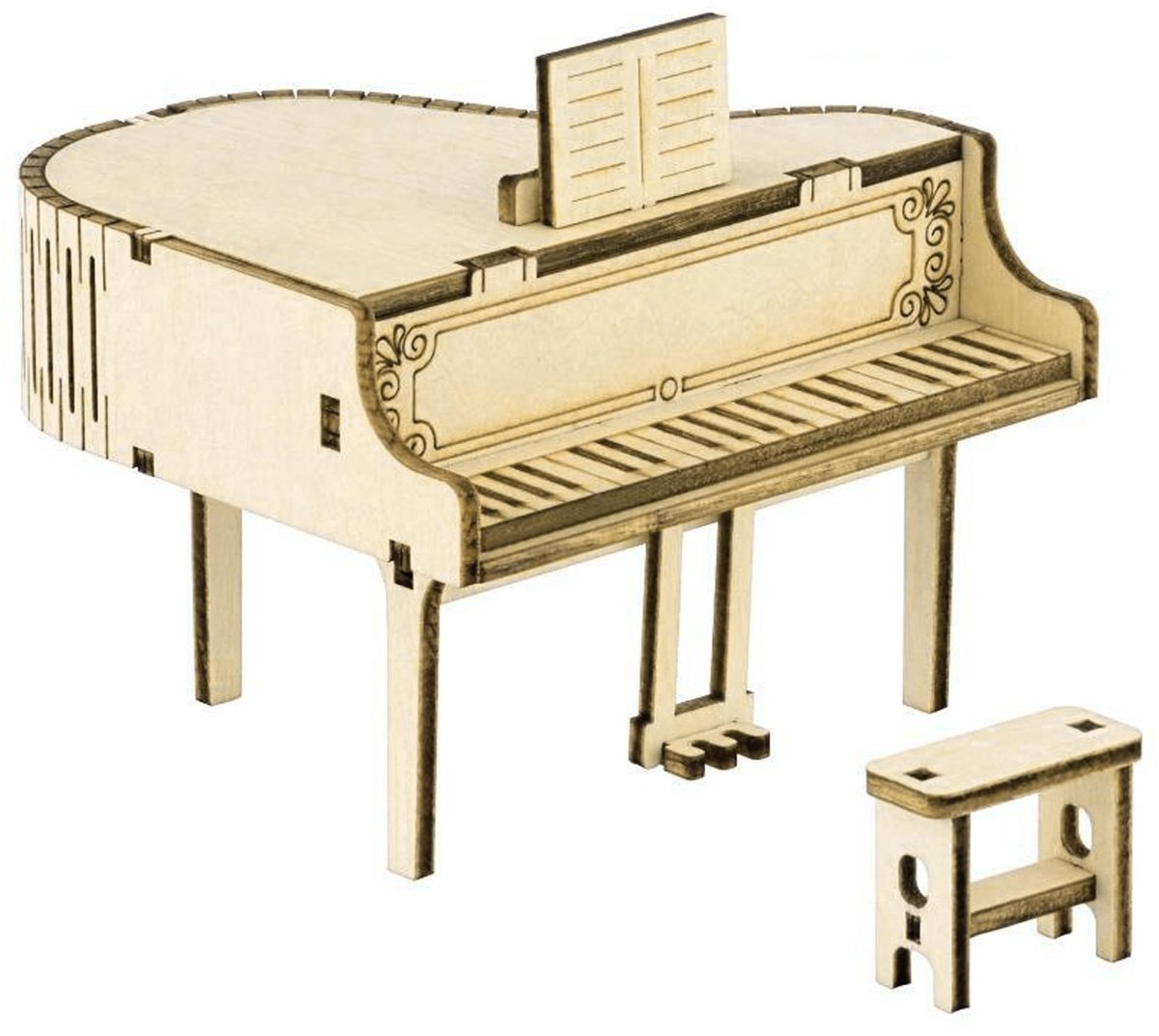 Solidchoice - 3D Houten Puzzel Piano Muziekdoos voor DIY en Decoratie