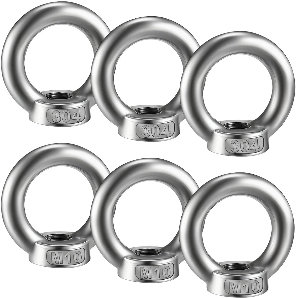 Ringmoeren M10 - 304 roestvrij staal - hoge draagkracht - ideaal voor bevestigen - ShopVlot