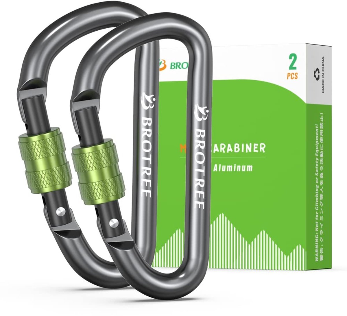 Solidchoice - Mini Karabijnhaken met Vergrendeling van Aluminium, Set van 2