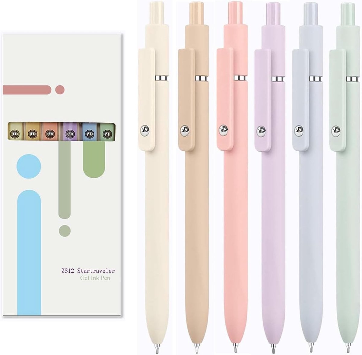 Solidchoice - Set van 6 Coole Gelpennen met Zwarte Inkt