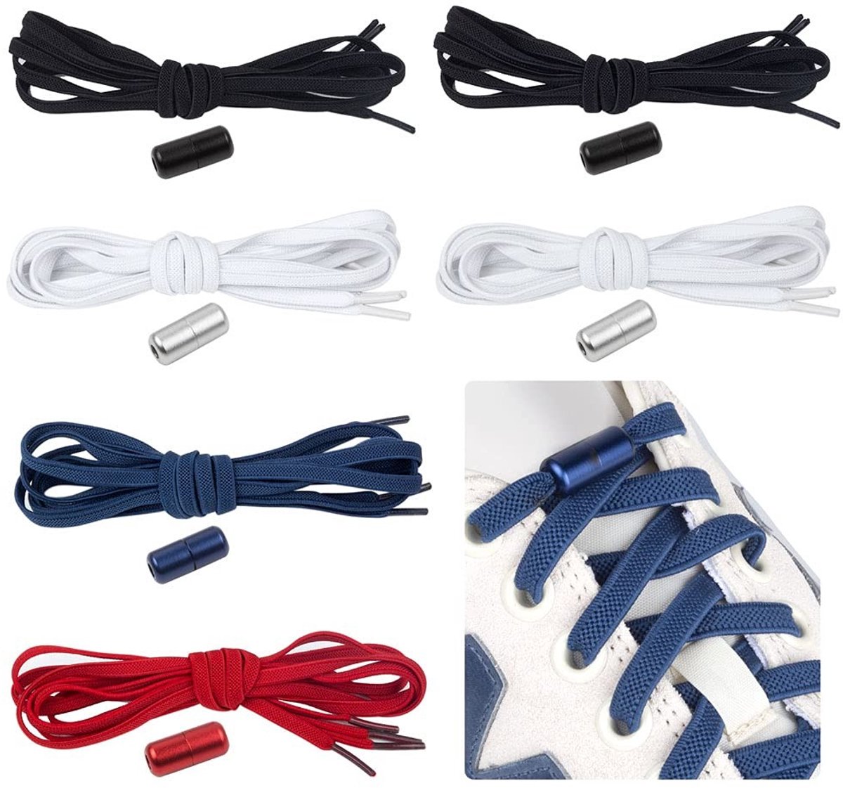 Solidchoice - Elastische Veters zonder Knoop voor Kinderen en Volwassenen