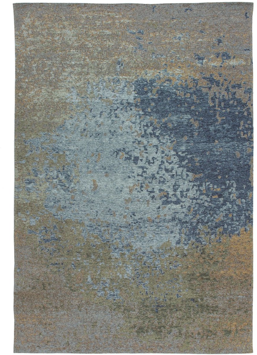 Padiro laagpolig vloerkleed 155 x 230 cm - blauw - modern abstract design - geschikt voor vloerverwarming - van polyester en katoen