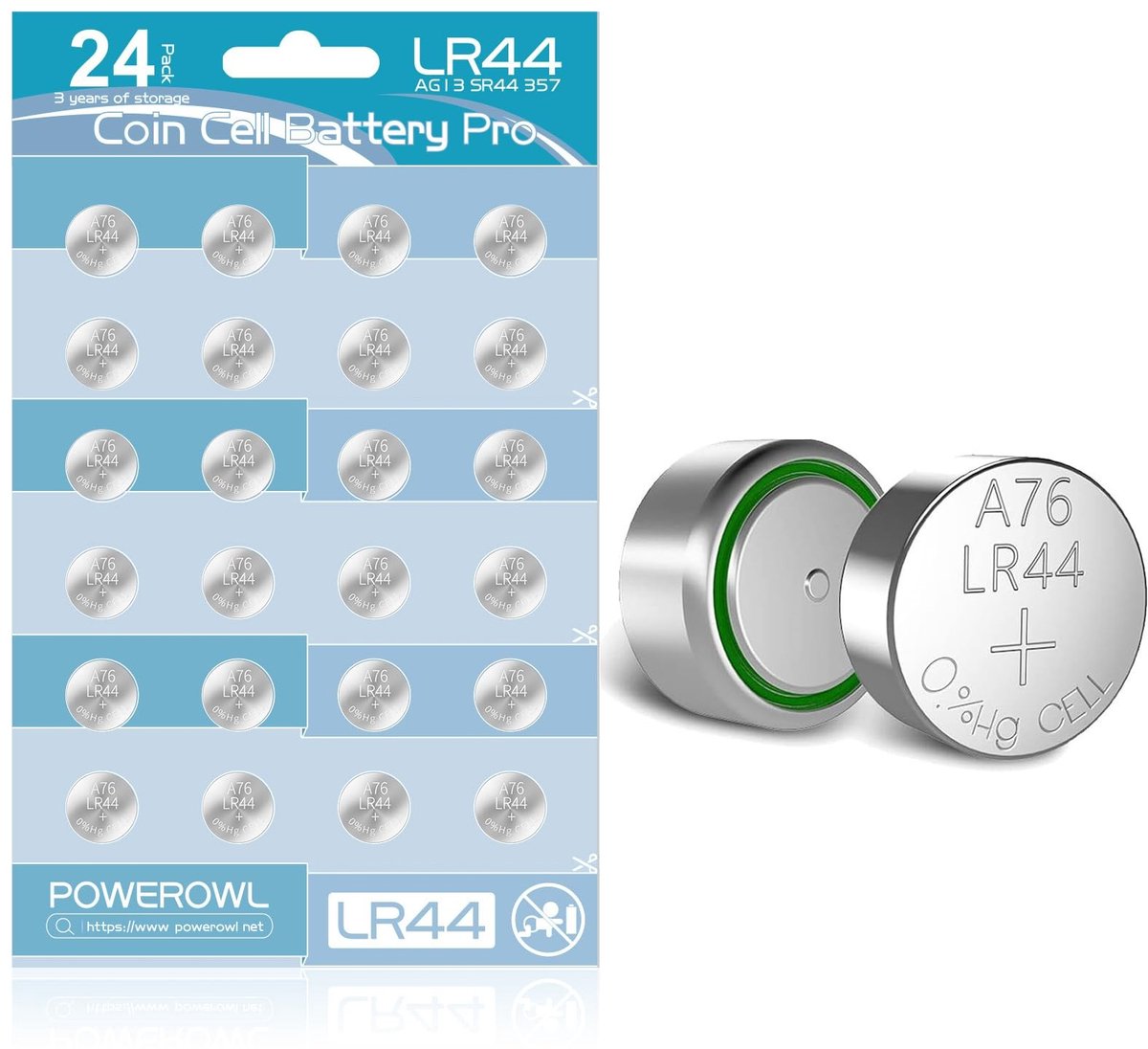 Solidchoice - LR44 Knopcelbatterijen 24 Stuks 1.5V
