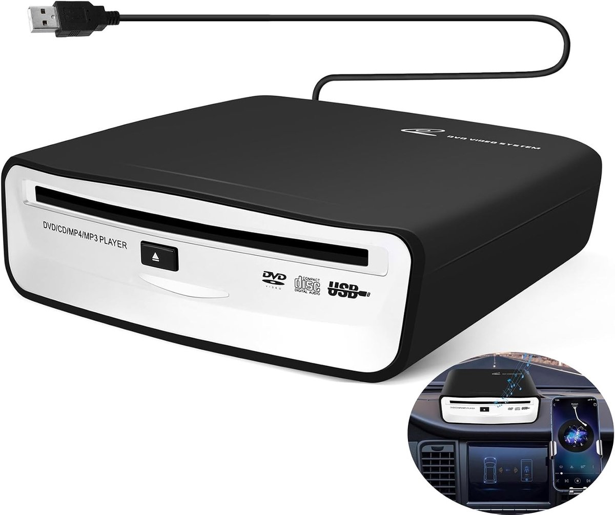 USB CD/DVD Speler - Zwart - Externe Stereo voor Auto - Compatibel met Android 4.0 of Hoger