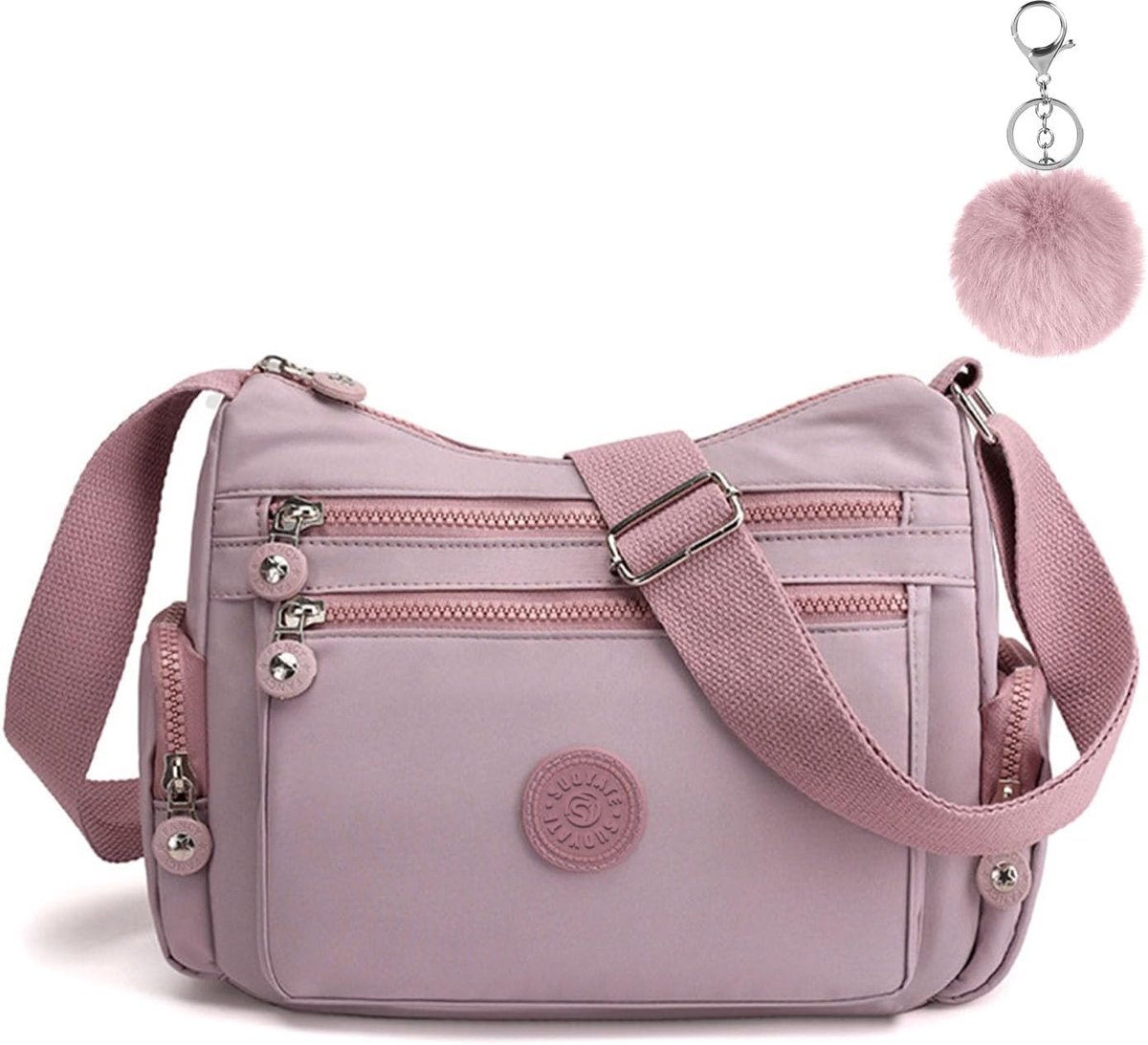 Schoudertas voor Dames - Nylon - Waterdicht - Multifunctionele Crossbody Tas voor Reizen - Paars - ShopVlot