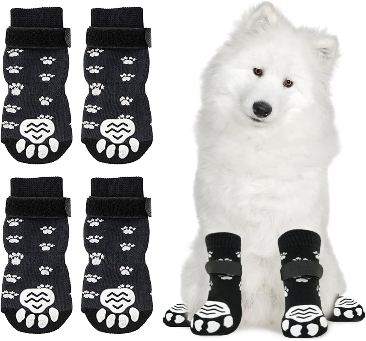 Honden Antislip Sokken L - 2 Paar Binnen - Bescherming Voor Pootjes - Comfortabel en Veilig - ShopVlot