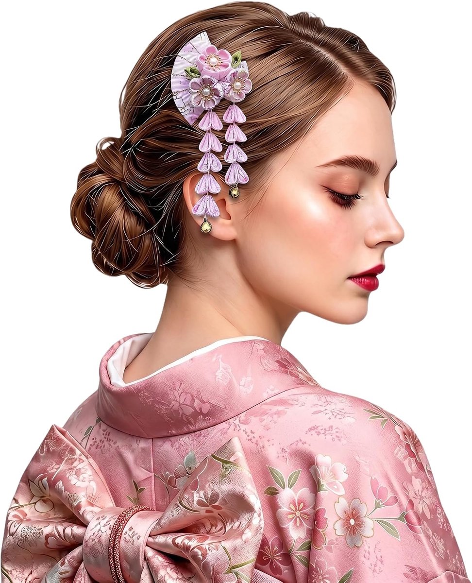 Kanzashi haarspeld - handgemaakte bloemen - traditionele Japanse stijl - voor bruiloft en cosplay - ShopVlot