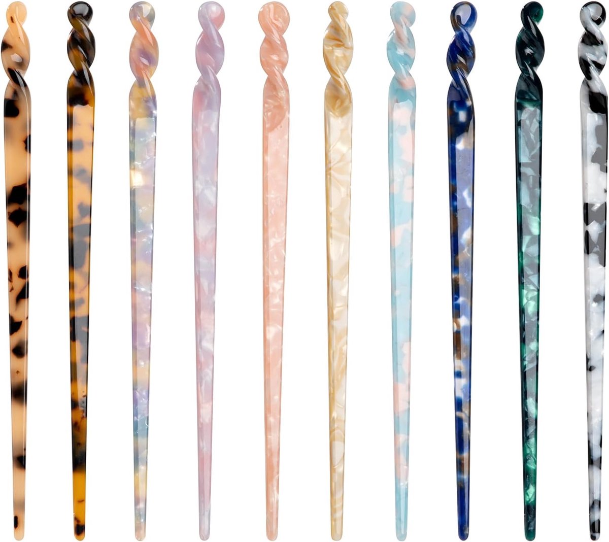 Haarstokken vintage luipaard - Acetaat - Retro haarspelden - Elegante haaraccessoires voor vrouwen - ShopVlot