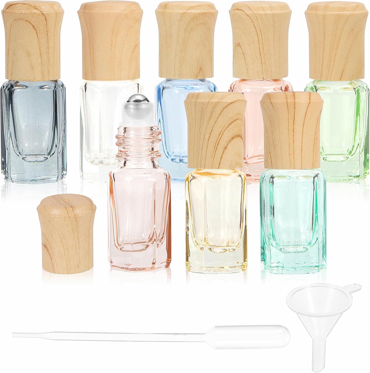 Roll-on essentiële olie flessen 2ml - multicoloured glas - lekdicht - perfect voor DIY beautyformules - ShopVlot