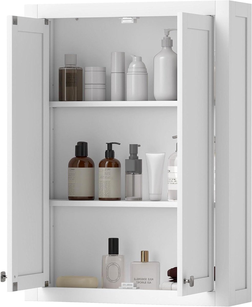 Badkamerkast - Wandkast - Opbergen - Verstelbare planken - 61 x 20 x 84 cm - Wit