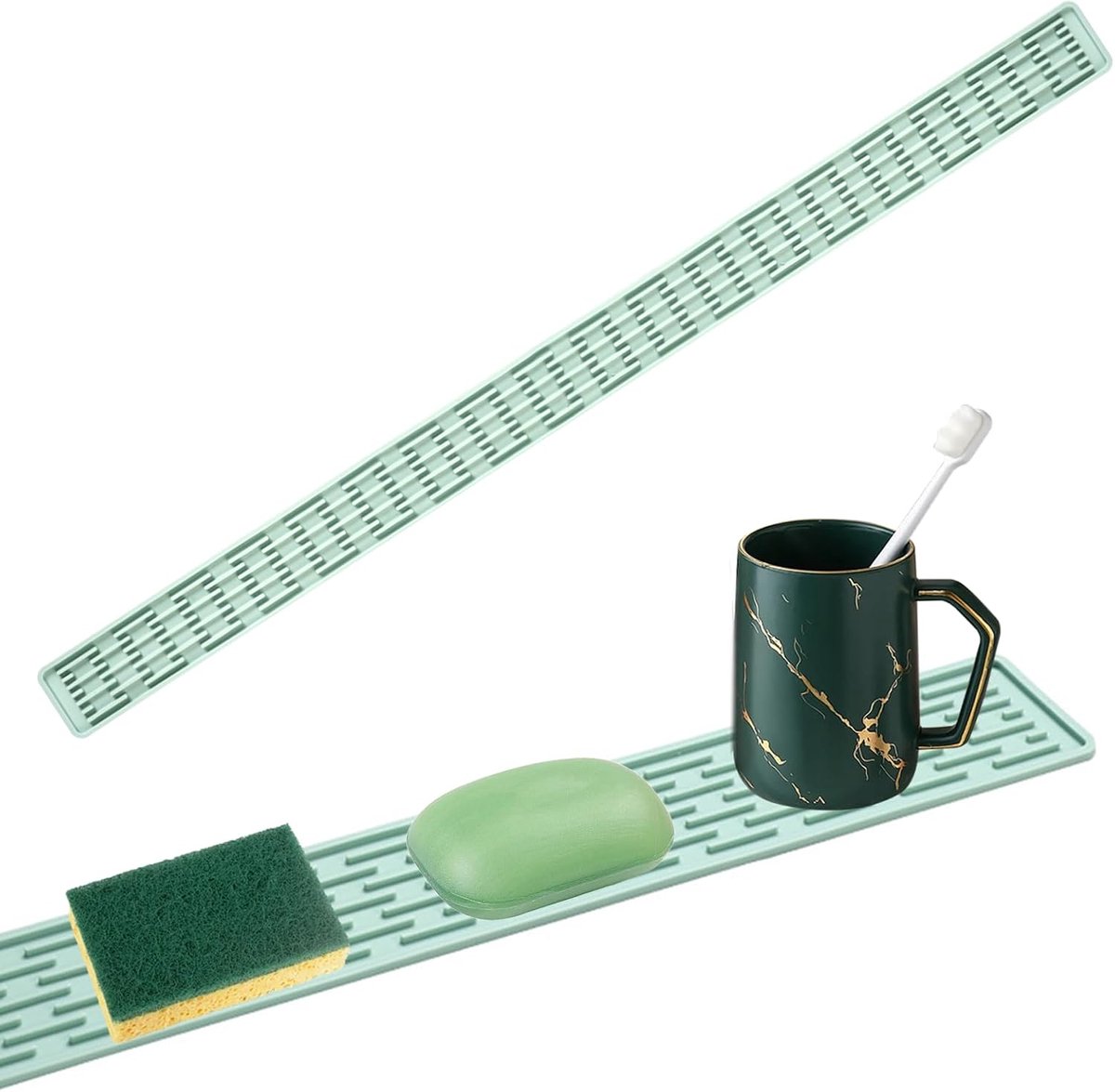 Drainer Mat Klein 70x5 cm - Siliconen Mat - Bescherming voor Aanrecht - Houdt Aanrecht Droog - ShopVlot