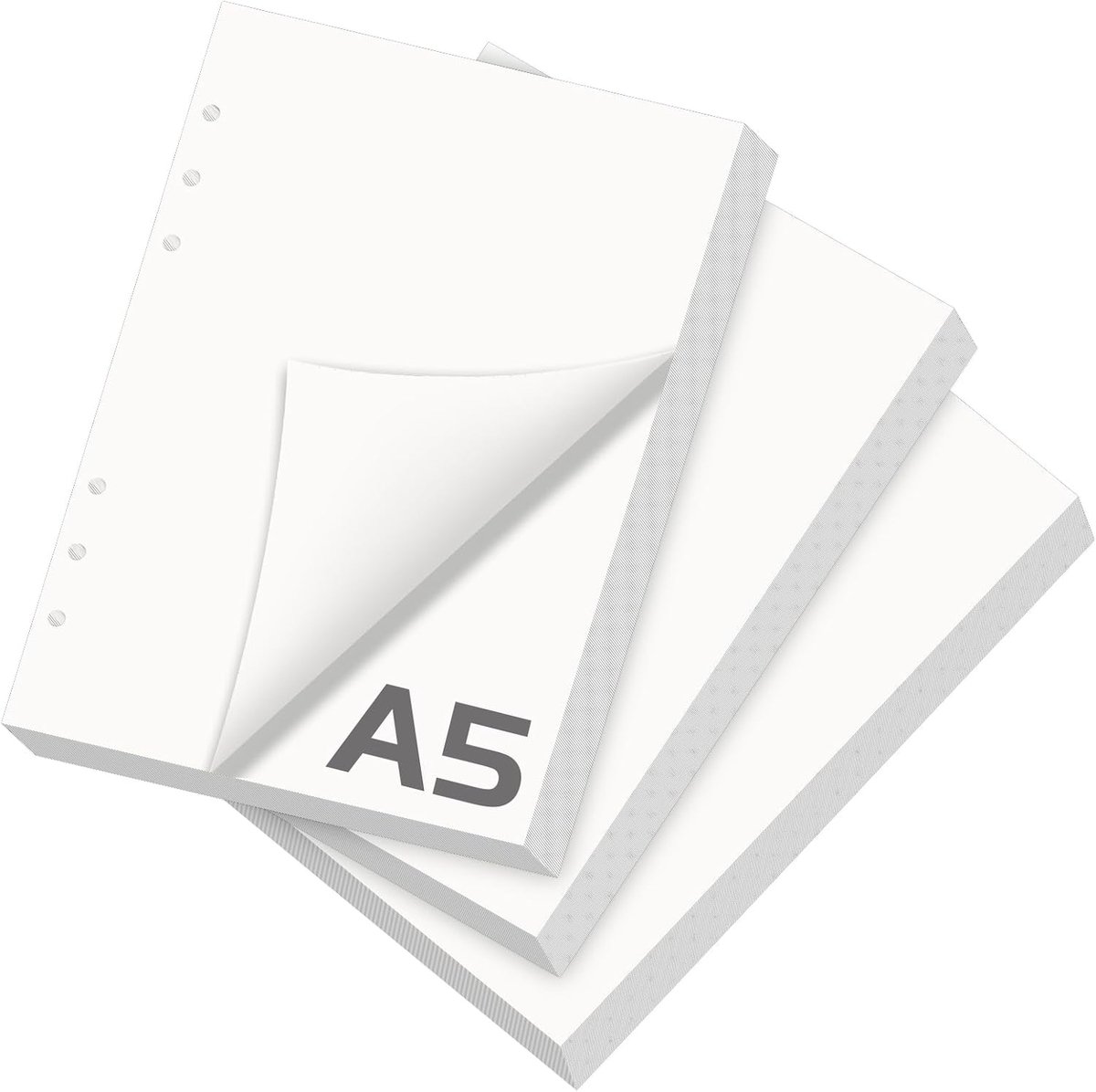 Vullend notitiepapier A5 - 180 vellen - 6 gaatjes - ideaal voor notities en schetsen - ShopVlot