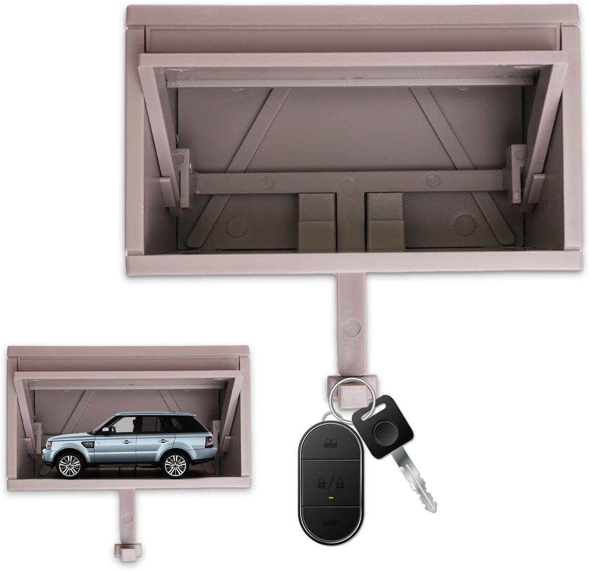 Sleutelhouder garage met open deur - 3D ontwerp - creatief en leuk - handige opslag voor autosleutels - ShopVlot
