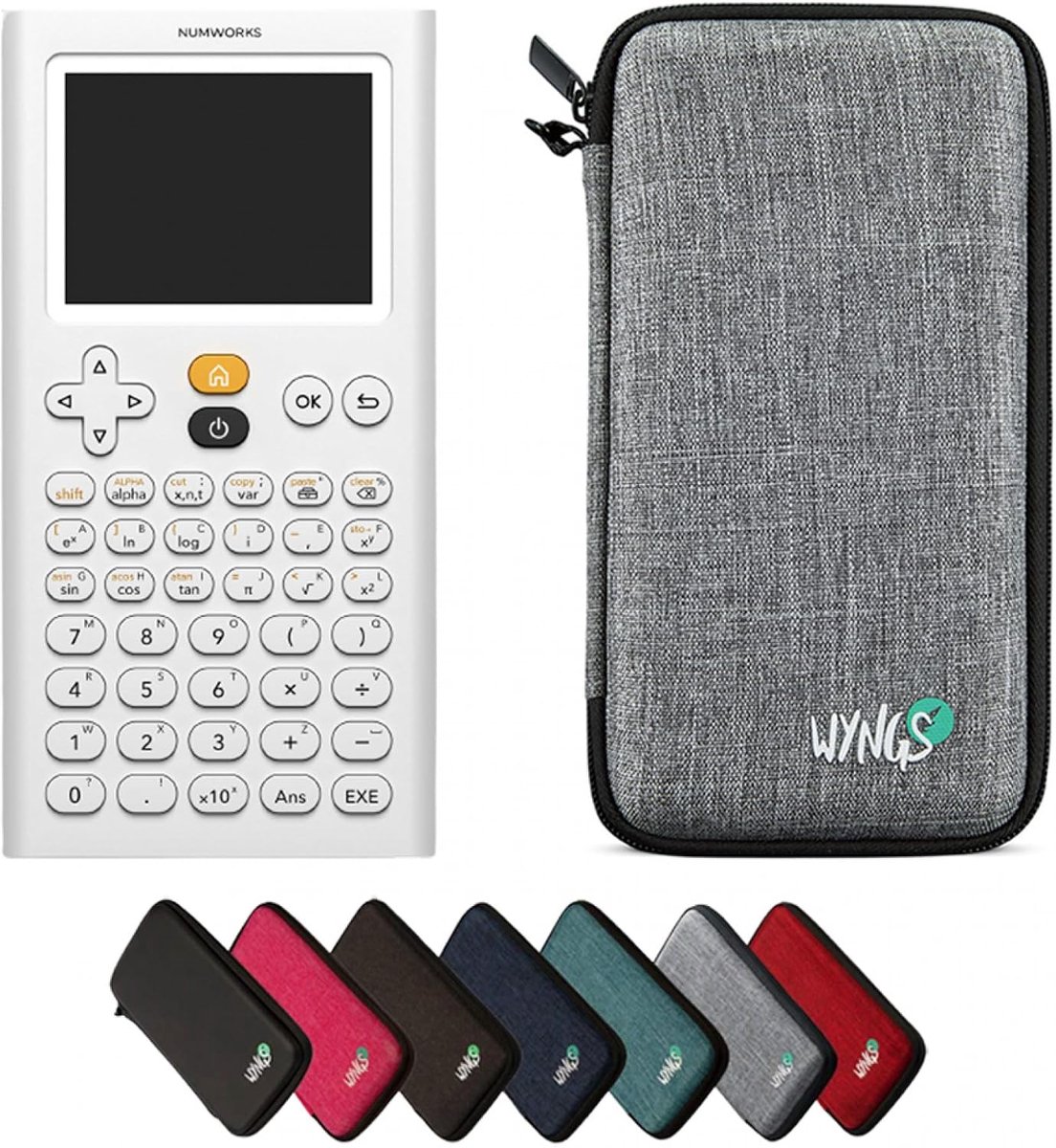 Grafische rekenmachine met beschermhoes - lichtgrijs - ideaal voor schoolgebruik - NumWorks calculator - ShopVlot