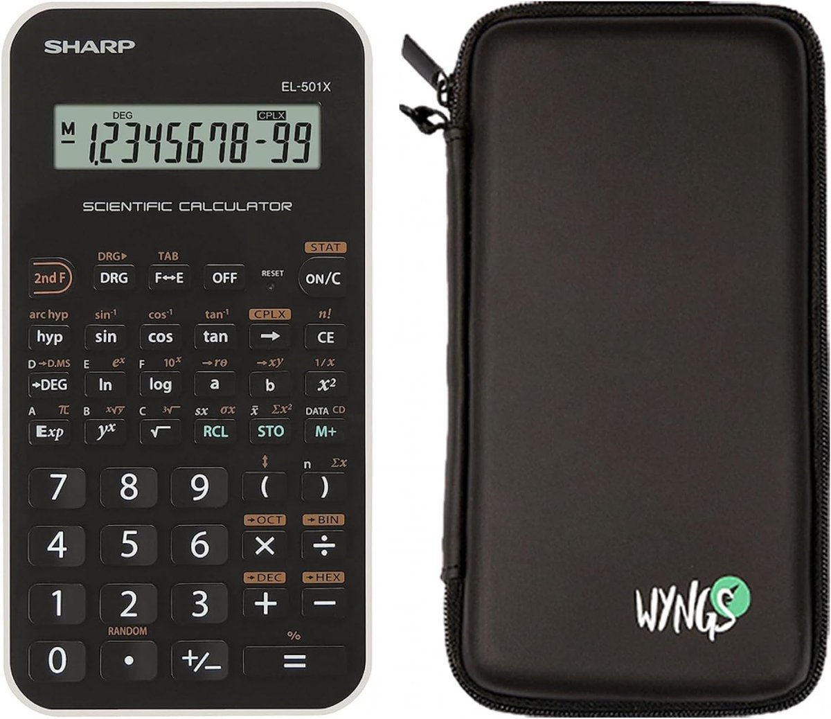 Schoolcalculator Sharp EL 501X - Wit - Inclusief beschermtas en uitgebreide garantie - Ideaal voor wiskunde - ShopVlot
