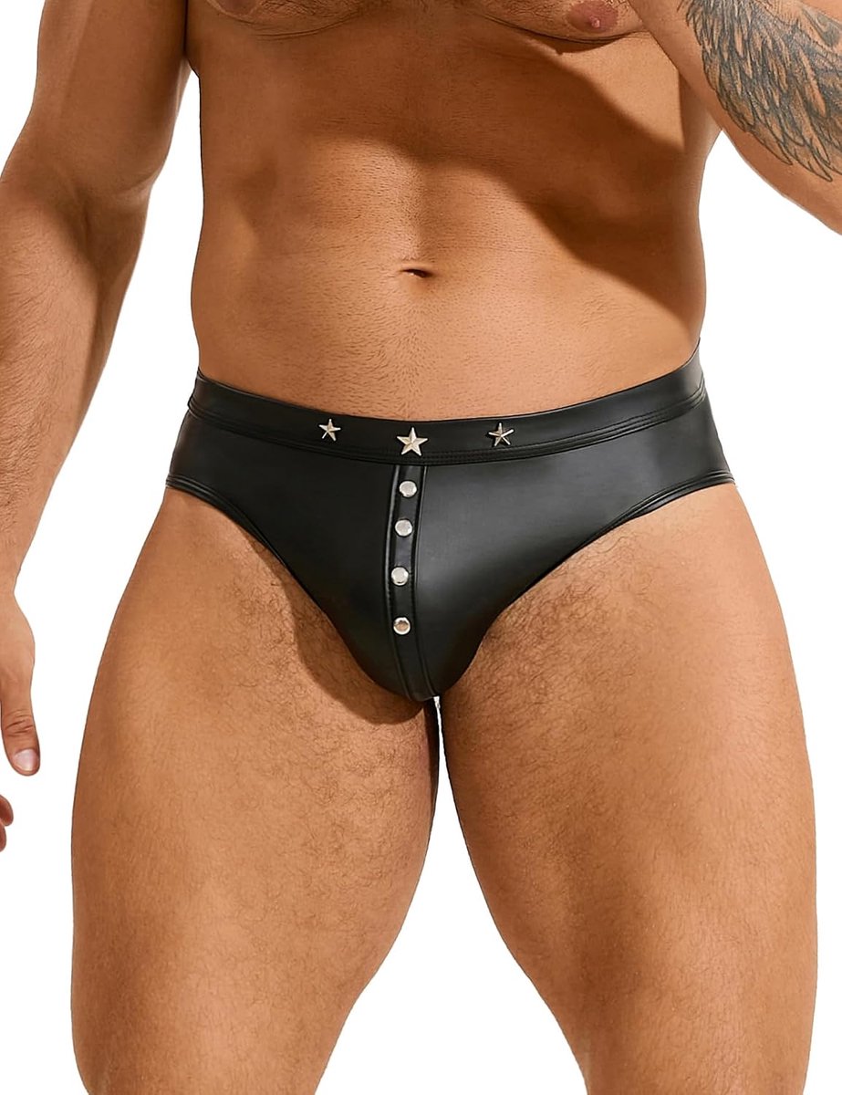 Tanga voor mannen - sexy faux leren string - verleidelijke pasvorm - ideale onderkleding voor speciale momenten - ShopVlot
