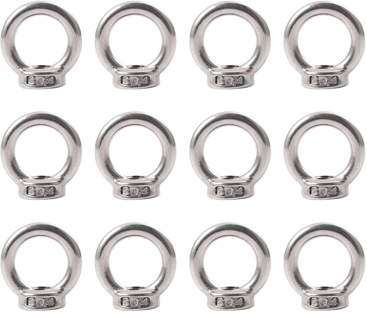 M6 ringmoeren 12 stuks - 304 roestvrij staal - duurzaam en corrosiebestendig - ideaal voor ophangdecoraties - ShopVlot