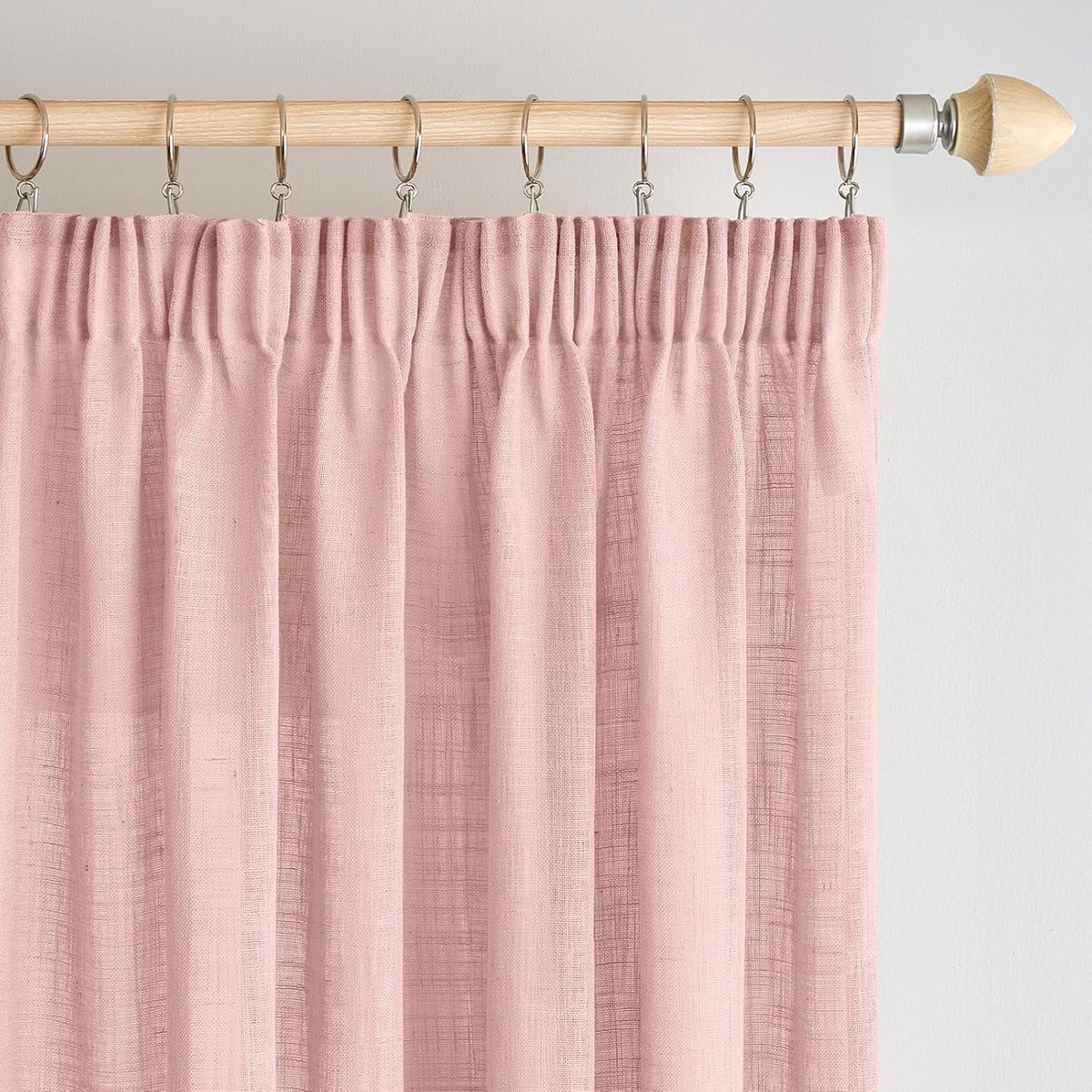 Linnen Gordijnen 140 x 225 cm - Roze Ruffles - Semi-transparant - Ideaal voor Sfeervolle Kamers - ShopVlot