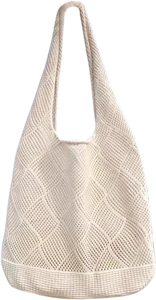 Vrouwen strandtas - grote zomer schoudertas - gehaakt - handgevlochten voor vakantie - ShopVlot