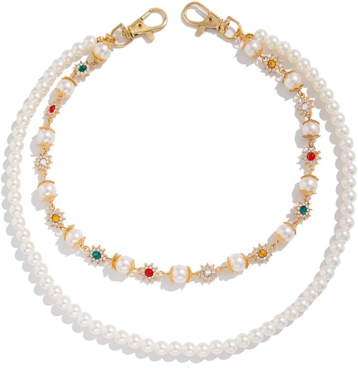 Broekketting met parels en kleurrijke details - modieuze en elegante stijl - veelzijdig en trendy - ShopVlot