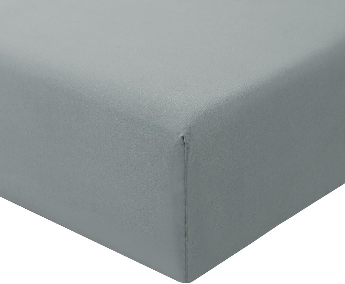 Fitted sheet eenpersoons 90 x 200 cm - grijs microvezel - diepe pocket - blijft de hele nacht op zijn plaats - ShopVlot