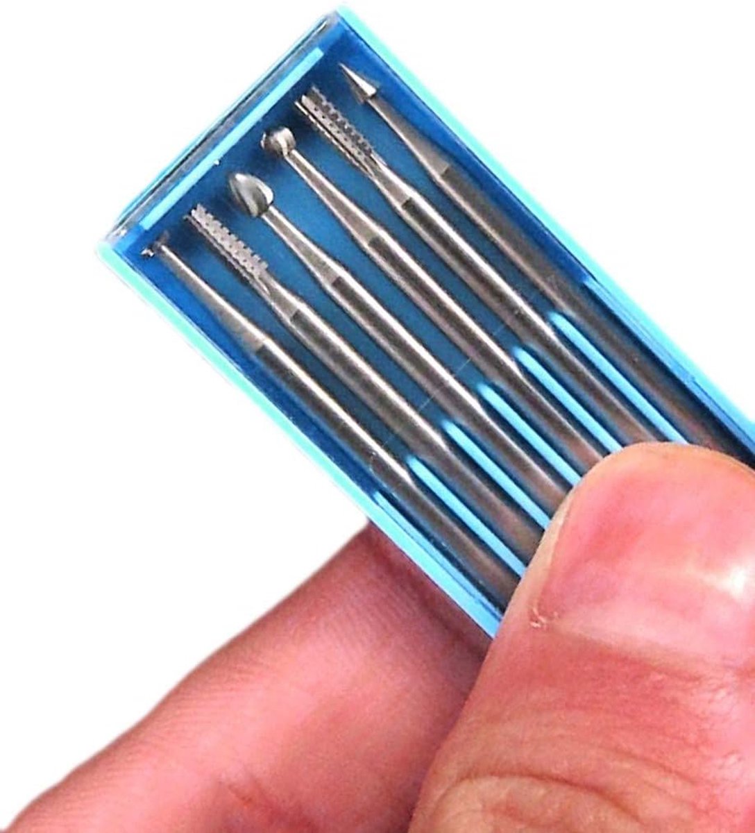 Set van 6 HSS mini frezen 1.4x40mm - 2.35mm schacht - precisie staal - ideaal voor fijn werk - ShopVlot