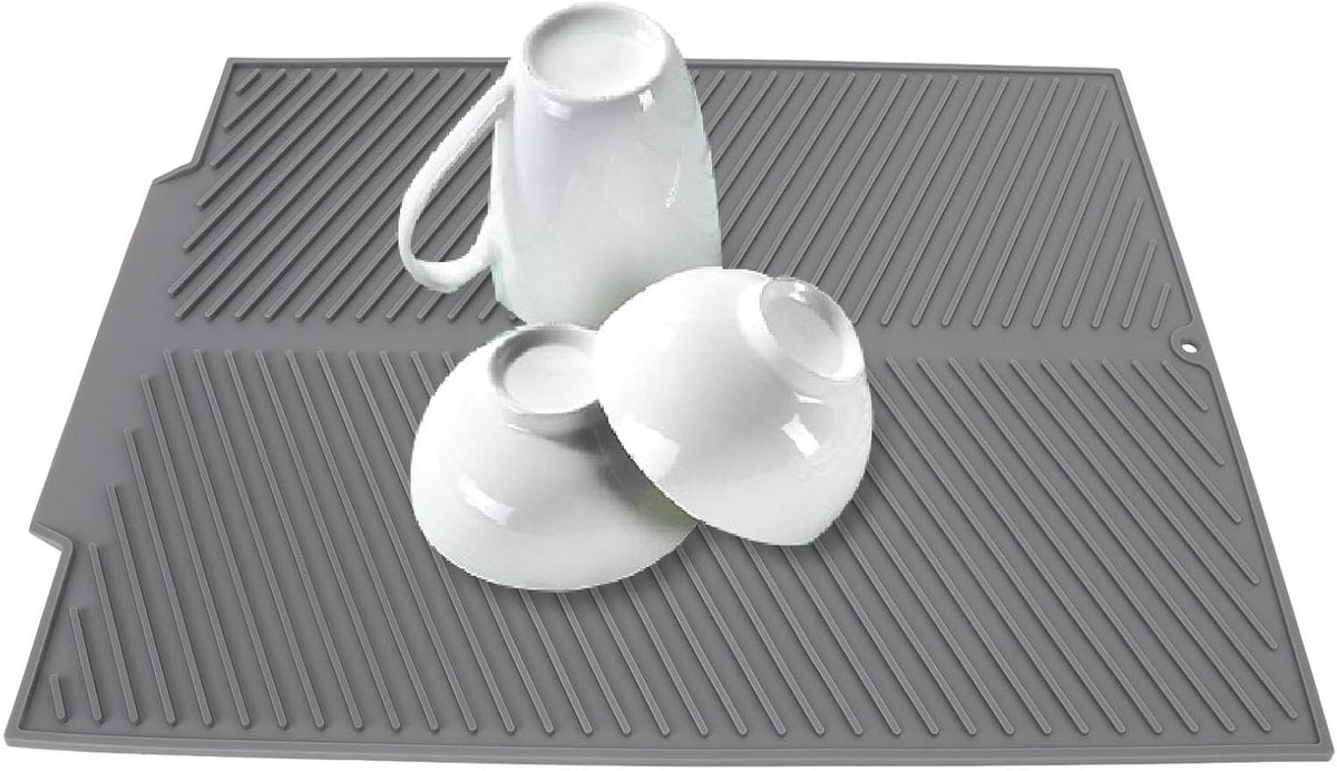 Afwasdroogmat 485x405mm - Vouwbare Siliconen Mat - Antislip Ondergrond - Ruim Droogoppervlak - ShopVlot