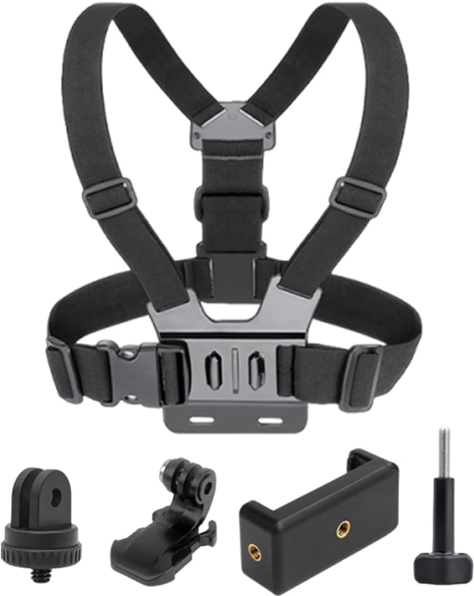 Actiecamera-accessoires borstgordelhouder - 5 stuks - verstelbaar en ademend - comfortabel en stabiel - ShopVlot