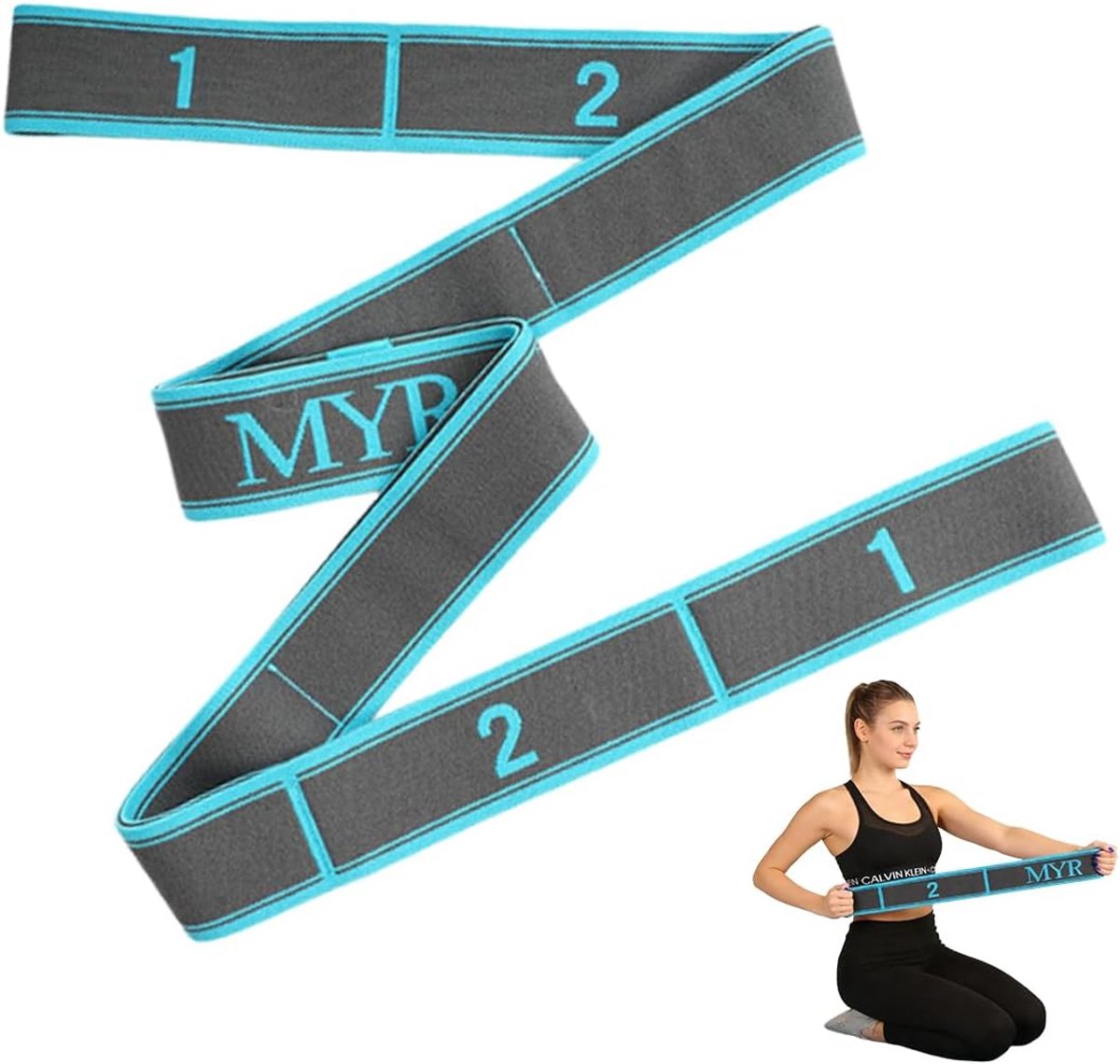 Yogariem stretchriem - hoogwaardig polyester-katoen - duurzaam en elastisch - ideaal voor yoga en pilates - ShopVlot