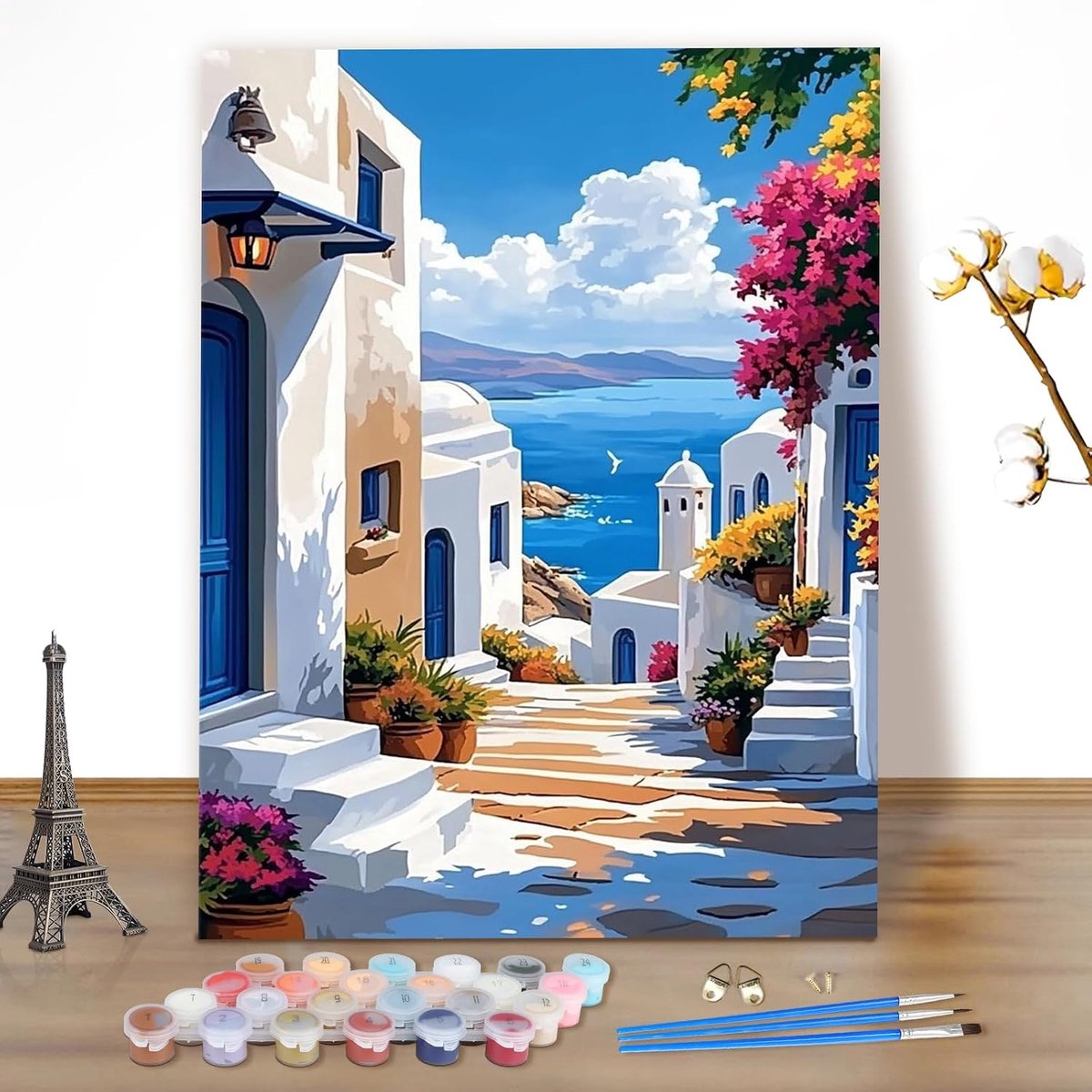 Verf naar nummer set - Zeelandschap 40x50cm - DIY canvas schilderkit - Perfect voor wanddecoratie - ShopVlot
