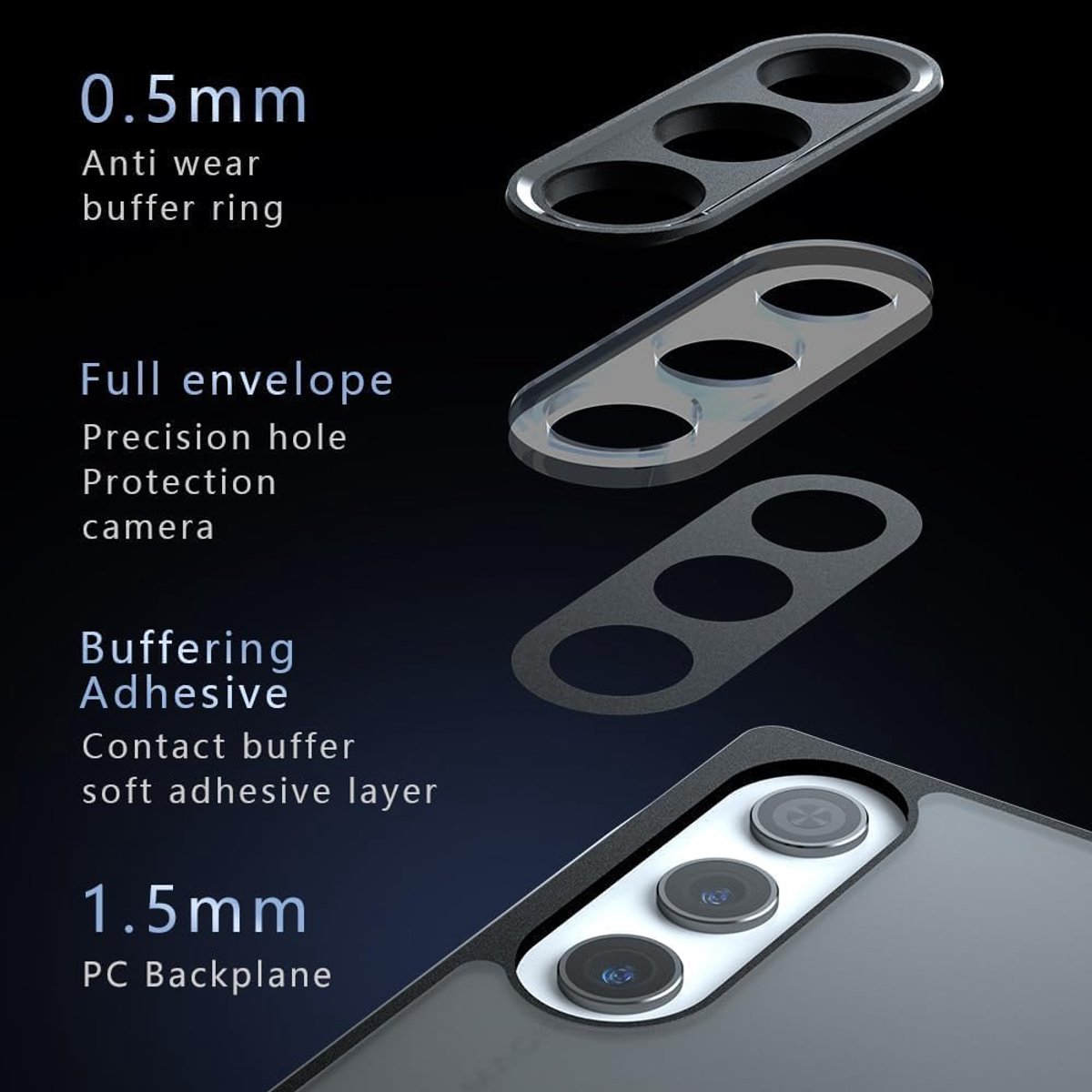 Mobiel hoesje voor Red Magic 10 Air - flexibele silicone + hard acryl - optimale bescherming - ShopVlot