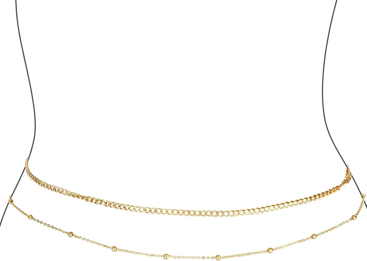 Taillekettingen voor Vrouwen - Gouden Waterdichte Body Beads - Verstelbaar Accessoire - Perfect voor Strandoutfits - ShopVlot