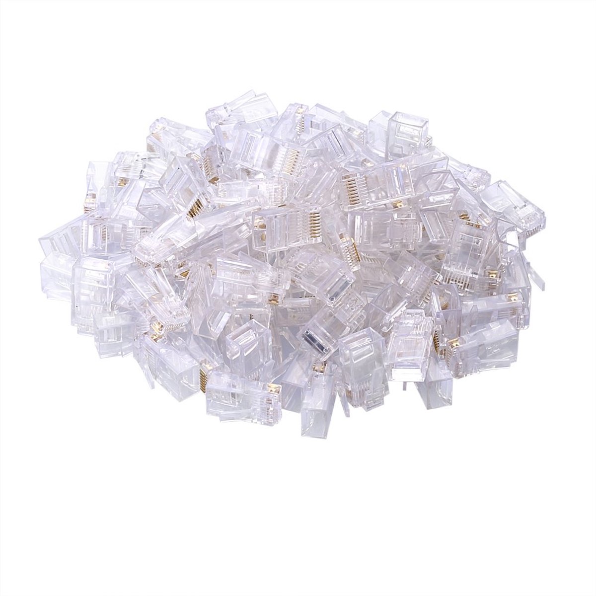 Plastic RJ45 Cat5e Network Modular Plug Boat Cover 100 Pieces Grey (100x RJ45 Plug) - ShopVlot