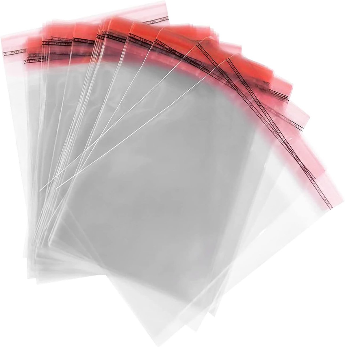 100 pieces clear cellophane bags self-adhesive C6 size 12cm x 17cm + 3cm flap 100pcs. with flap and adhesive closure - ShopVlot