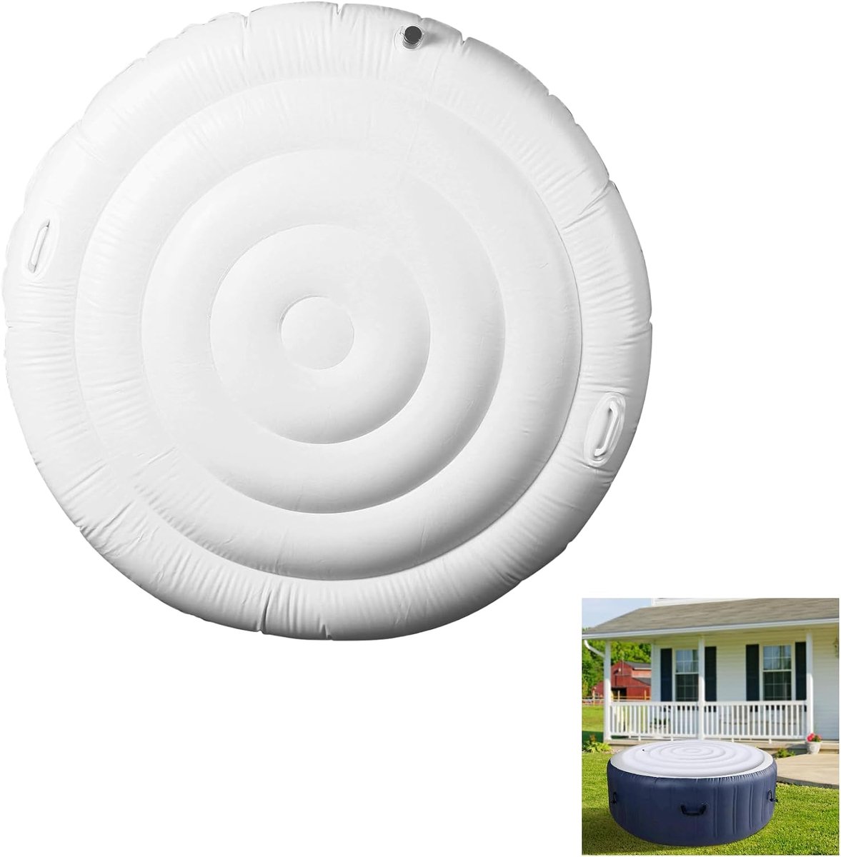 Gugxiom 140mm Inflatable Lid, Foldable Whirlpool Lid, Energy Saving, Dustproof, Inflatable Lid for All Round Hot Tubs - ShopVlot