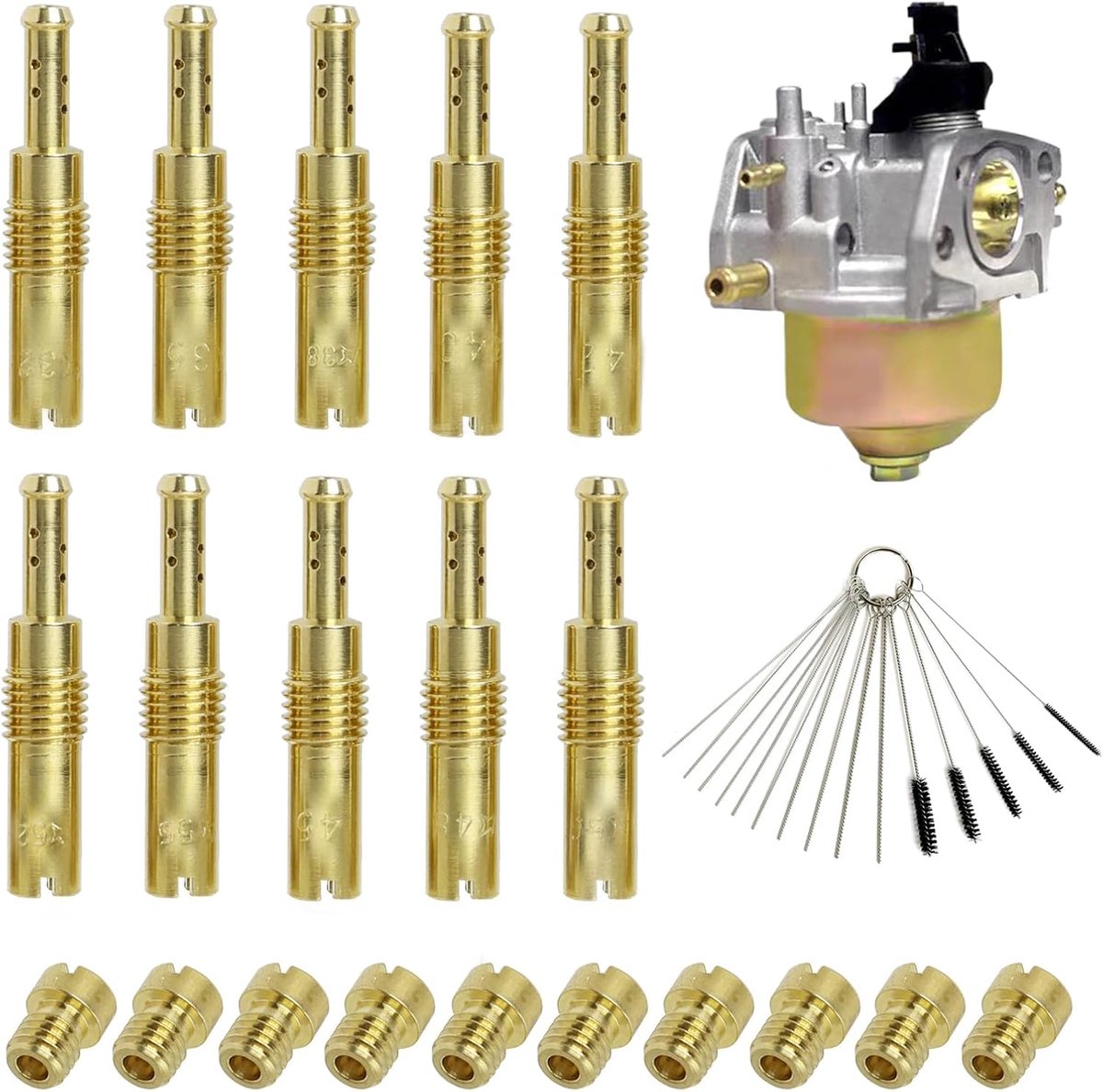 20 pcs motorcycle carburetor nozzles - Main nozzle and slow pilot nozzles - With cleaning kit - ShopVlot