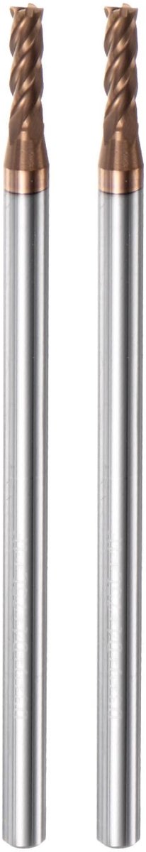 Solidchoice - 2 Vierkante Frezen van Hardmetaal 3 mm voor Aluminium en Metaal