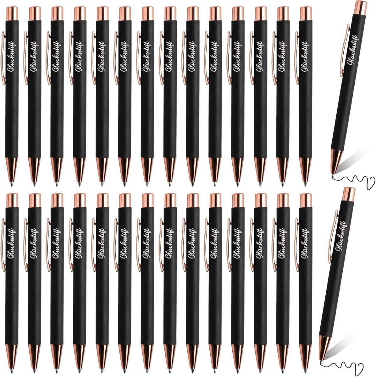 30 stuks inspirerende balpen, balpen met zwarte inkt, cadeau-idee voor vrienden, collega's, Thanksgiving of Kerstmis - ShopVlot