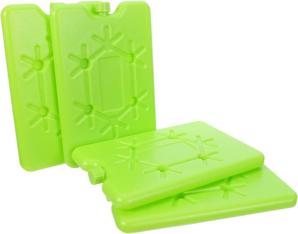 Koelelementen 4 stuks - Koelblokken lunchbox - Voedsel koel houden - Herbruikbaar en veilig - 200 ml per stuk - Groen