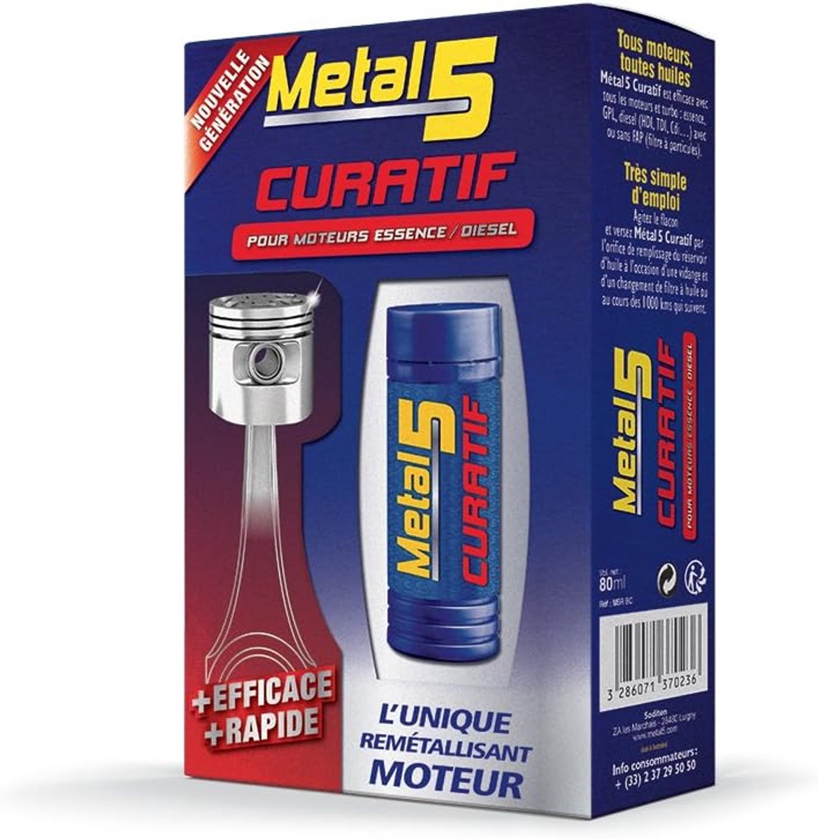 Motorolie revitalisator 80 ml - metaal - verlengt levensduur - verbetert prestaties - ShopVlot