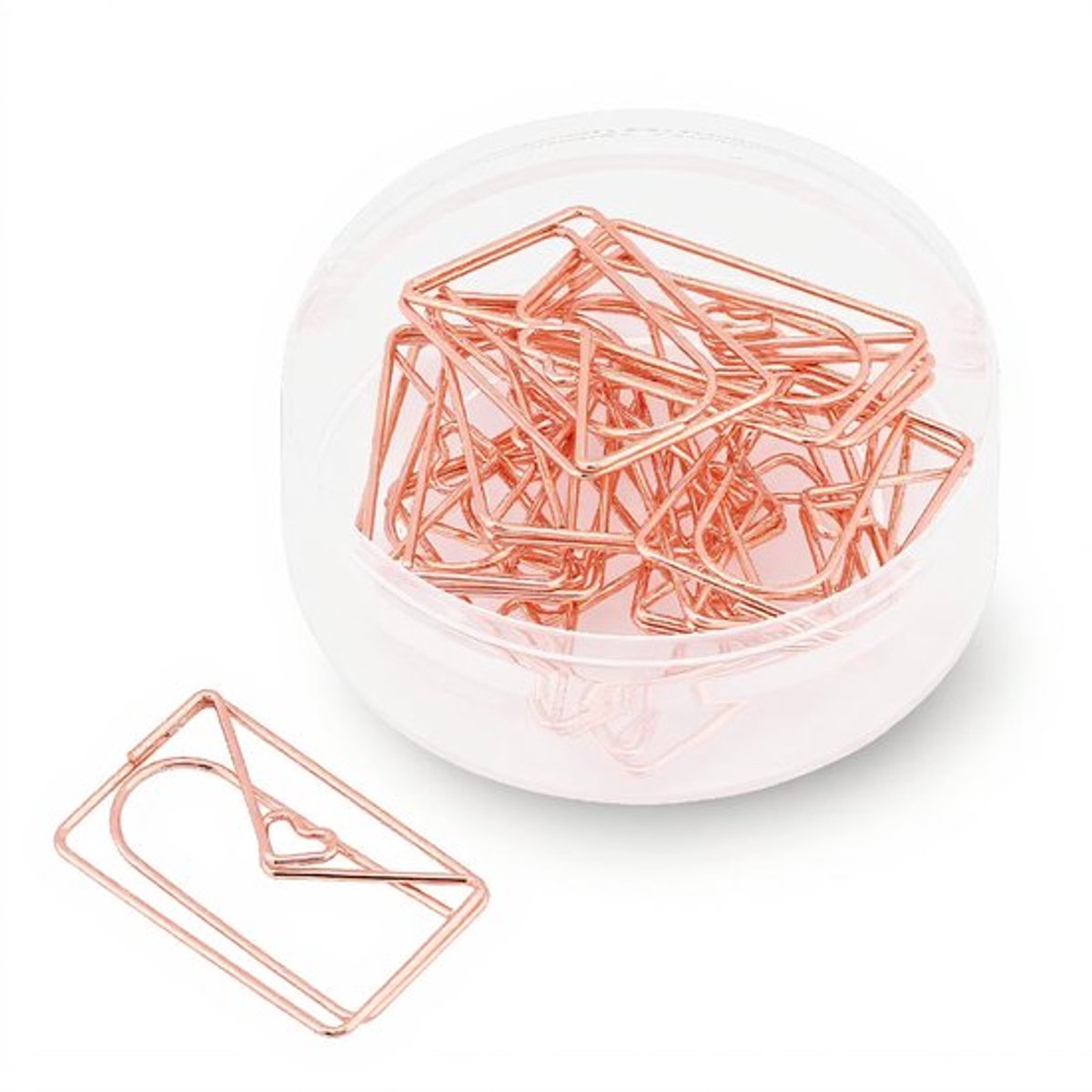 Paperclips 12 Stuks - Roestvrij Staal - Kantoor/Documenten - Bladwijzer - Klemmendispenser - Transparante Doos - Kantoorbenodigdheden