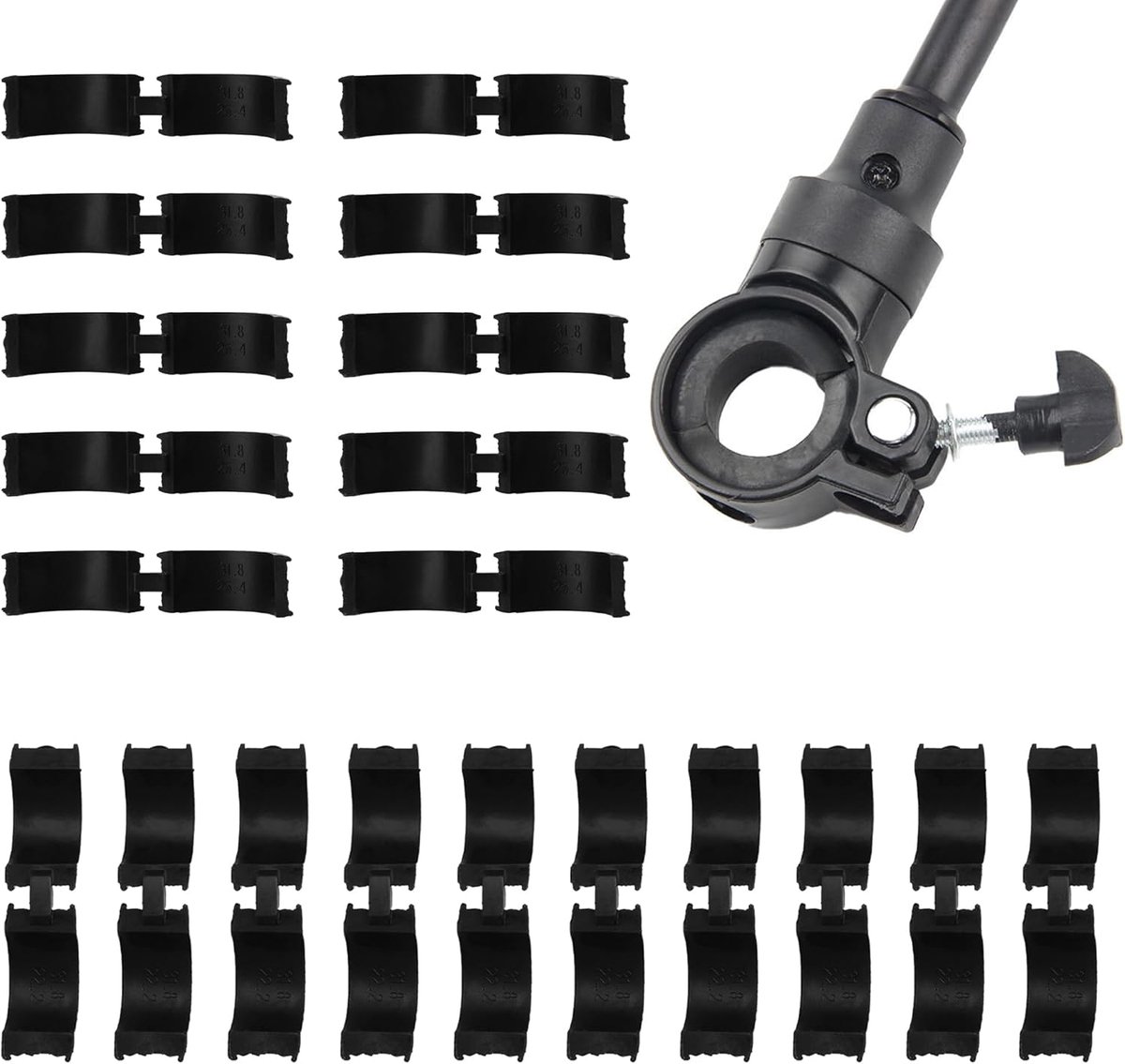 SnelShoppen - 20 Stuks Rubber Seal voor Fietshandvat 31.8mm naar 25.4mm/22.2mm, Antislip Rubber Handvat Adapter, Geschikt voor Mountainbikes, Duurzaam
