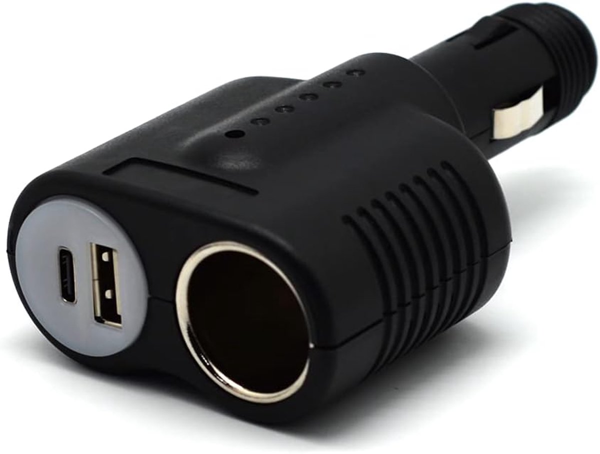 Sigarettenaansteker distributie - PD USB-C 24V/12V lader - 156W vermogen - snel opladen van 3 apparaten - ShopVlot